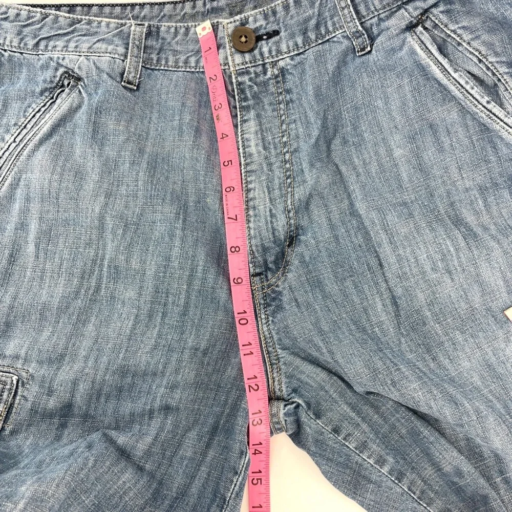 Levis SilverTab Blue Denim Cargo Shorts Mens W36 Baggy Y2K‎ Skate Grunge